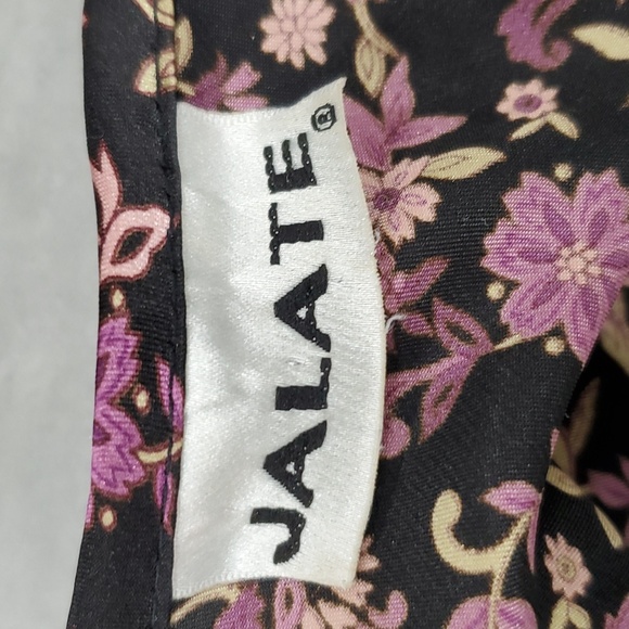 Jalate slip dress womens small black purple floral asymmetrical hem fairy grunge - Picture 8 of 8